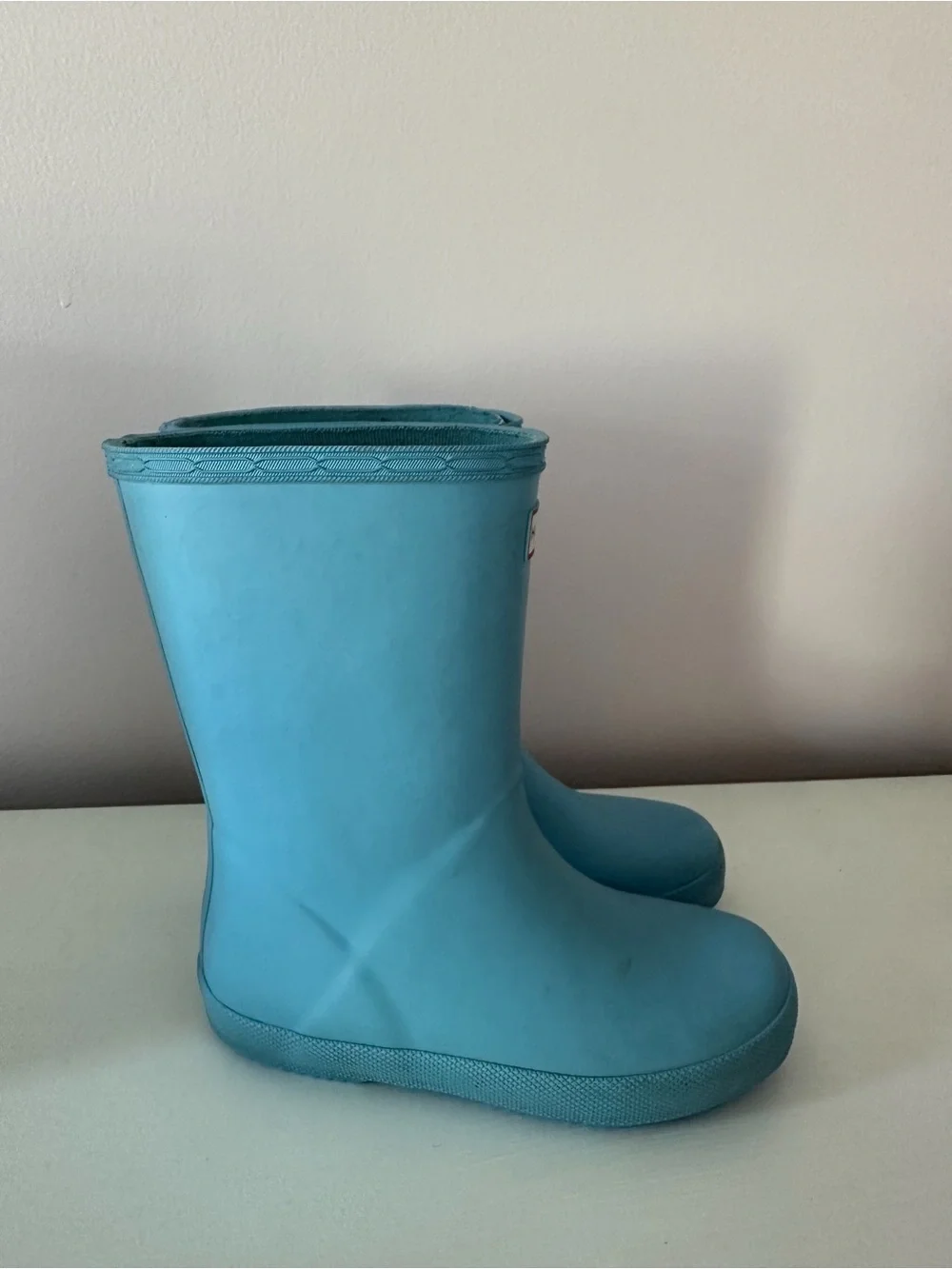 Hunter Kids US 12 light Blue Rubber Rain Boots GUC